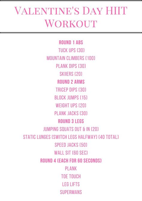 Valentine's Day Full Body HIIT Workout Valentines Workout, Hiit Workouts With Weights, Full Body Hiit, Plank Jacks, Holiday Workout, Full Body Hiit Workout, Low Intensity Workout, Hiit Workouts, Gym Ideas