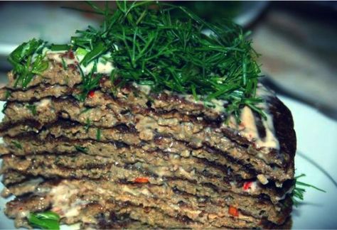 For the love of liver: My recipe for Layered Liver Cake | Offbeat Home & Life Liver Cake, Liver Recipes, Healthy Living Recipes, Chicken Liver, Beef Liver, Beef Casserole, Chicken Livers, Russian Recipes, Finger Foods