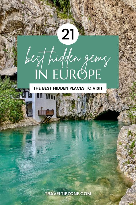 Europe is huge and diverse, which means there are always new places for travelers to discover. In this article we have collected some of the attractions that are relatively lesser-known European destinations. Places that are real hidden gems. They are worth a visit before they become too popular. So here is the list of the best hidden gems in Europe. Hidden Travel Destinations, Europe Adventure Travel, Must Visit Places In Italy, Beautiful Places To Visit In Europe, Must See In Europe, Best Place To Visit In Europe, Best Places In Spain To Visit, Best Way To Travel Europe, Europe Must See Places