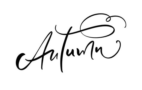 Black And White Poster Design, White Poster Design, Autumn Calligraphy, Autumn Text, Autumn Lettering, Cursive Letters Font, Lettering Drawing, Illustration Black And White, Typography Tattoo