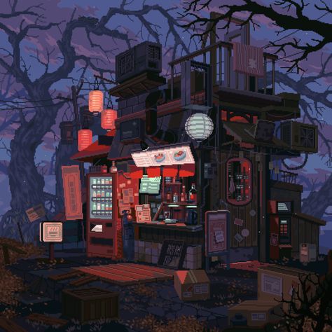 Pixel Art Landscape, Arte Gif, 8 Bit Art, Pixel Art Background, Pixel Animation, Arte 8 Bits, 8bit Art, Cool Pixel Art, Arte Cyberpunk