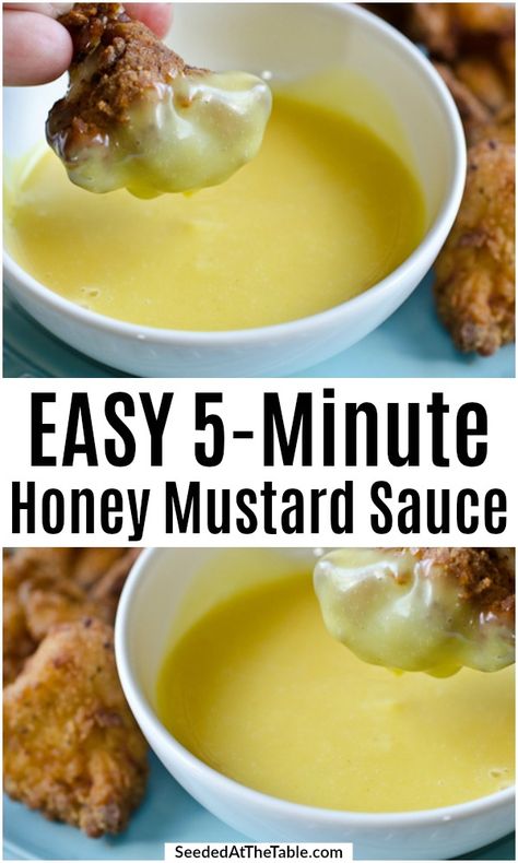 This honey mustard dipping sauce is a perfect chicken dip and can double as a honey mustard dressing. With just 4 ingredients, you can make this easy honey mustard sauce within 5 minutes! Honey Mustard Dipping Sauce Recipe, Mustard Sauce For Chicken, Honey Mustard Chicken Wings, Honey Mustard Salmon Recipes, Easy Honey Mustard, Honey Mustard Sauce Recipe, Honey Mustard Chicken Recipes, Appetizer Easy, Honey Mustard Dip