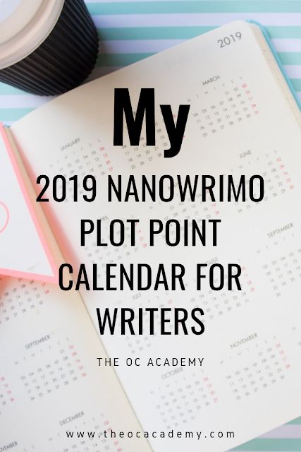 My 2019 NaNoWriMo Plot Point Calendar Preptober Nanowrimo, Nanowrimo Bullet Journal, Nanowrimo Prep, Camp Nanowrimo, National Novel Writing Month, Writers Notebook, I Am A Writer, Writing Boards, Writers Write