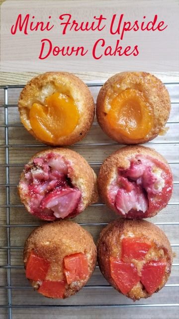 Upside Down Cupcakes, Upside Down Cupcakes Ideas, Mini Upside Down Cakes, Mini Apple Upside Down Cake, Upside Down Cakes, Blueberry Upside Down Cake, Upside Down Desserts, Mason Jar Desserts Recipes, Cake Mix Banana Bread