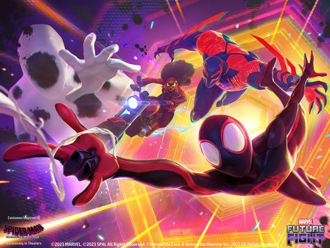 Across The Spider Verse Fanart, Spiderman Crossover, Spiderman Across The Spiderverse, Superhero Background, Spiderman Poses, Spider Man Across The Spider Verse, Miles Spiderman, Spiderman Art Sketch, Black Butler Characters