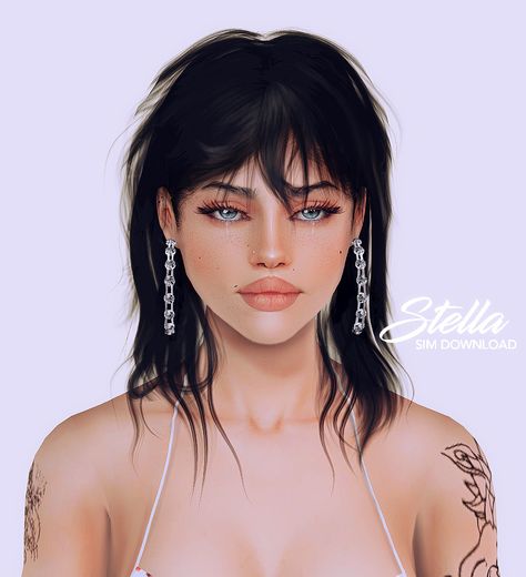 STELLA Wolfcut Hair Sims 4 Cc, Wolfcut Sims 4 Cc, Wolf Cut Sims 4 Cc, Ts4 Hair Cc Alpha, Sims 4 Wolfcut, Sims 4 Cc Wolfcut, Sims 4 Wolf Cut, Female Hair Sims 4 Cc, Sims 4 Wolf Cut Hair Cc