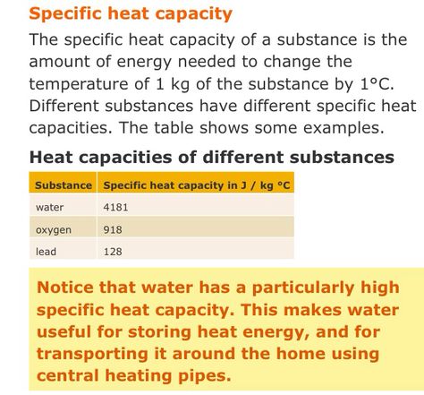 Specific heat capacity. Specific Heat Capacity, Capacity Worksheets, Timeline Project, Physics Lessons, Physics Formulas, Heat Energy, Science Facts, Teaching Science, Teaching Resources