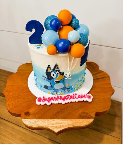 Bluey! 💙🧡 Bluey Birthday Cake For Boys, Bluey Birthday Cake, Bluey Birthday, 2 Birthday, Boy Birthday Cake, Cakes For Boys, 2nd Birthday, Balloons, Birthday Cake