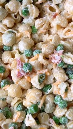 Ranch Pasta Salad Recipes, Pasta Salad With Peas, Side Dish Salad, Salad With Peas, Salty Side Dish, Bacon Ranch Pasta Salad, Pea Salad Recipes, Resep Pasta, Cold Pasta Salad Recipes