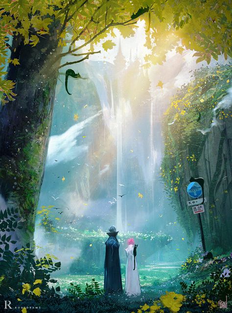 Crossing , Ross Tran on ArtStation at https://www.artstation.com/artwork/Vd3NdZ Rossdraws Art, Matt Painting, Ross Draws, Ross Tran, Landscape Scenery, Fantasy Art Landscapes, 판타지 아트, Environment Concept Art, Environmental Art