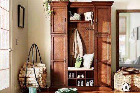 Create & Customize Your Decor New Traditions Mudroom – The Home Depot White Hall Tree, Mud Room Storage, Entryway Storage, Hall Tree, Garden Club, Entryway Furniture, White Furniture, Home Decorators, Home Decorators Collection