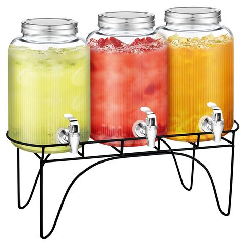 PRICES MAY VARY. Quality Construction: experience quality with our party drink dispenser mainly made from robust plastic and glass materials, reliable and sturdy, ensuring enduring performance over the years; The transparent glass also makes a nice display of your drink and its colors Distinctive Design and Size: irrespective of your beverage serving needs, dimensions of our juice dispenser got you covered; The total size of about 19.88 x 7.68 x 16.5 inches/ 50.5 x 19.5 x 42 cm is nice for many Clear Beverage Dispenser, Backyard Wedding Beverages, Stands For Beverage Dispensers, Glass Beverage Dispenser Drink Stations, Wedding Shower Drink Table, Bachelorette Party Drink Table, Outdoor Wedding Drink Storage, Drink Tables For Wedding, Glass Water Dispenser