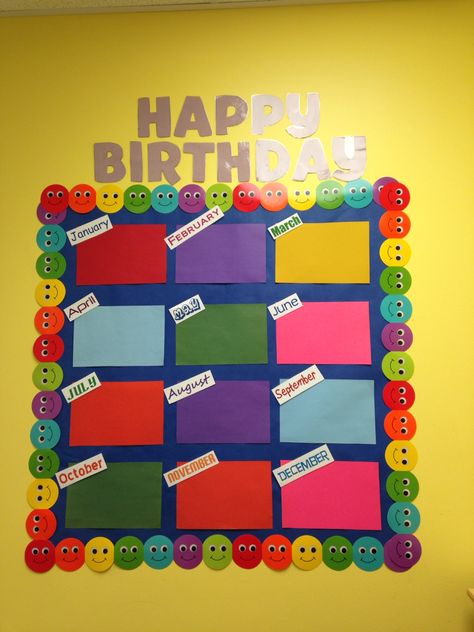 Birthday Decorations Classroom, Birthday Chat Idea For School, Birthday Bulletin Boards Free Printables, Happy Birthday Bulletin Boards Classroom, Birthday Wall For Preschool, Easy Birthday Charts For Classroom, Birthday Charts For Preschool Ideas, Classroom Birthday Chart Ideas, Class Birthday Display Classroom Ideas