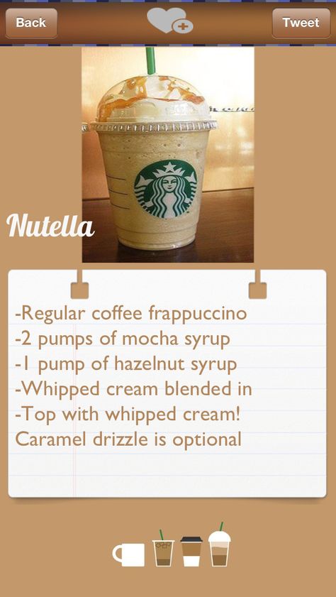 Nutella Frappuccino on the Secret Menu for Starbucks! http://itunes.apple.com/us/app/secret-menu-for-starbucks/id667794716?mt=8 Nutella Frappuccino, Frappe Drinks, Starbucks Hacks, Coffee Frappuccino, Star Bucks, Iced Starbucks Drinks, Menu Recipes, Frappuccino Recipe, Starbucks Secret