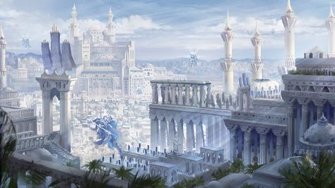 Comic Landscape, Fantasy Concept, Landscape Concept, Fantasy City, Fantasy Castle, Fantasy Setting, Fantasy Places, Sanya, Landscape Scenery