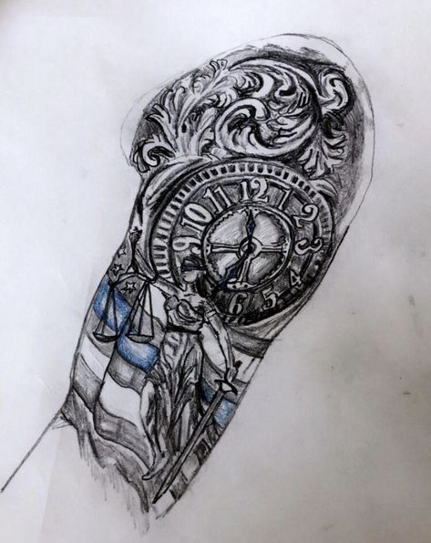 Cop Tattoos, Blue Line Tattoo, Police Tattoo, Line Tattoo Designs, Collar Tattoo, Patriotic Tattoos, Rose Tattoos For Men, Geometric Tattoo Arm, Men Tattoos Arm Sleeve