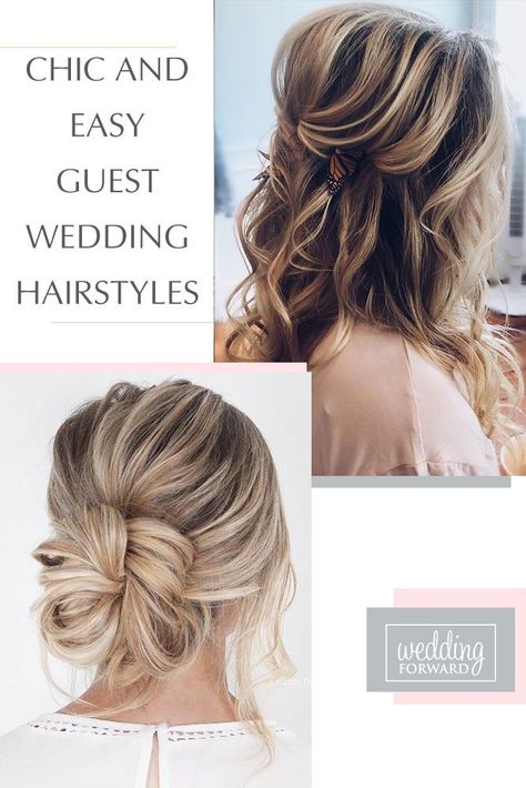 36 Chic And Easy Wedding Guest Hairstyles ❤ Wedding guest hairstyles should be fancy, rather effortless than very difficult. In our gallery we have something any female guest would want for sure! #weddings #bride #weddinghair #hairstyles #weddingguesthairstyles Hairdo For Wedding Guest, Wedding Guest Hair Up, Hair Dos For Wedding, Hairstyles Wedding Guest, Wedding Guest Updo, Easy Hair Dos, Casual Wedding Hair, Easy Wedding Guest Hairstyles, Wedding Hairstyles For Medium Hair