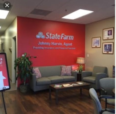 State Farm Office, Farm Office, Business Office Decor, State Farm Insurance, Agency Office, Commercial Office Design, Office Remodel, State Farm, Office Layout