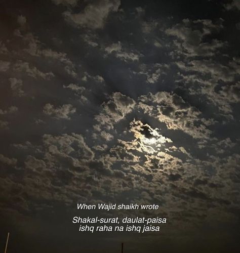 Aesthetic moon Moon Shayari In English, Wajid Shaikh Poetry Love, Wajid Shaikh Poetry, Moon Shayari, Sukoon Quotes, Mohabbat Quotes, Famous Shayari, Loyal Quotes, Alpha Male Quotes