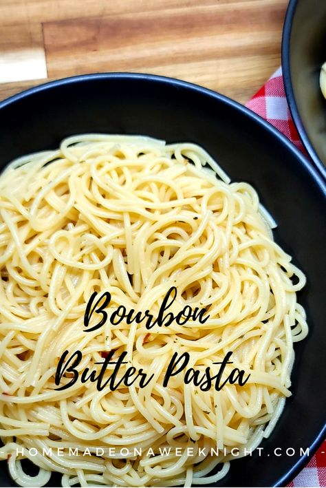 Bourbon Butter Pasta - a simple but bursting with flavor dish for your next #pastanight #pastalover #barillalove #pastadishes Bourbon Pasta, Bourbon Butter, Honey Bourbon, Mixer Recipes, Pasta Meals, Pasta Side Dishes, Butter Pasta, Pasta Sides, Brown Sugar Glaze