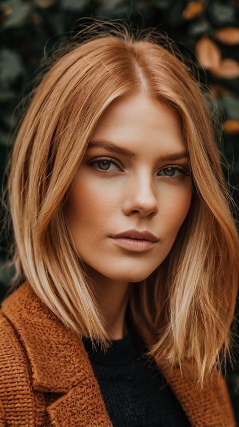 Love Honey Blonde Hair This Fall Cowboy Copper Hair With Blonde Short, Blonde And Red Hair Balayage, Cowboy Copper Straight Hair, Hair Colors For Dark Blonde Hair, Reddish Dark Blonde Hair, Winter 24 Hair Trends, Soft Copper Blonde Hair, Short Cowgirl Copper Hair, Hair Colour Copper