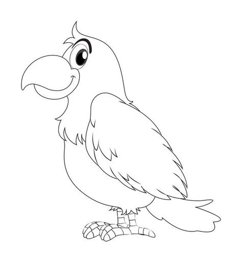 Bird Clipart Black And White, Parrot Clipart, Cartoon Black And White, Black And White Coloring Pages, Bird Outline, Sorting Games, Bird Free, Bird Clipart, Animal Doodles