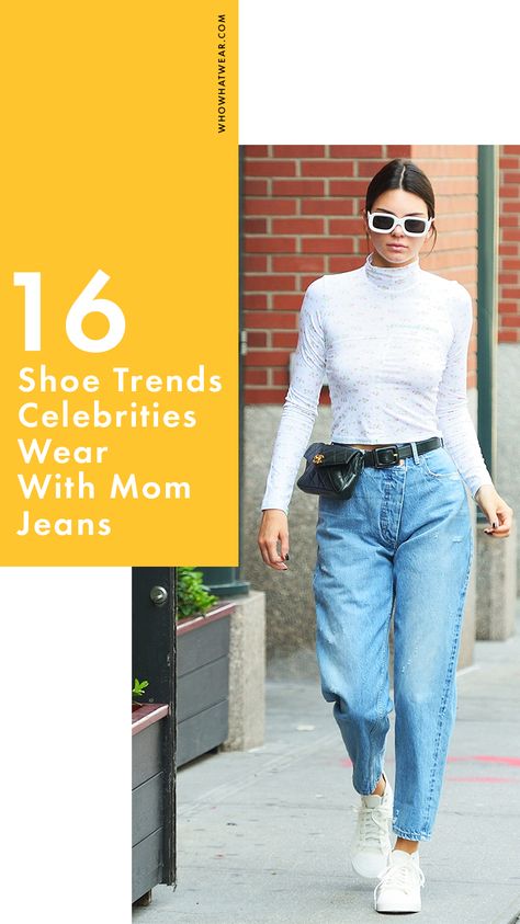 What shoes to wear with mom jeans Outfits Mom Jeans, What Shoes To Wear, Outfits Mom, Ideas De Outfits, Mom Jeans Outfit, Shoe Trends, Jeans Mom, With Mom, Denim Trends