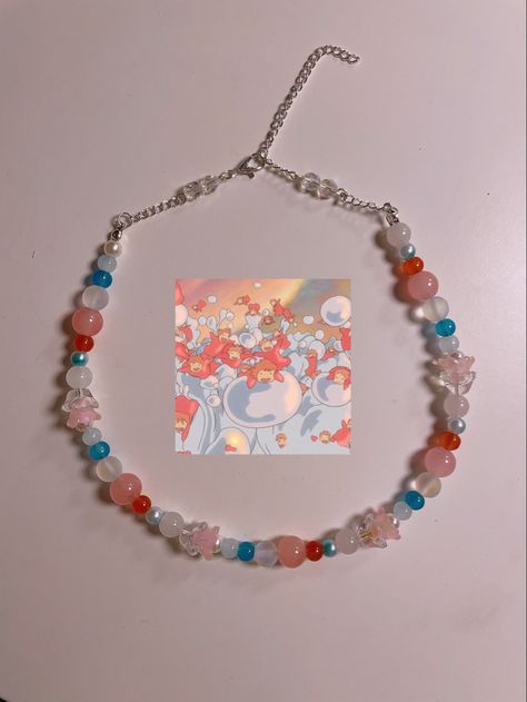 Ponyo Jewellery, Ponyo Bracelets, Ponyo Crafts, Kawaii Diy, Anime Jewelry, Inspired Necklace, Diy Stuff, Bracelets Handmade Beaded, Jewelry Inspo