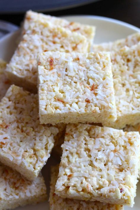 Coconut Rice Krispie Treats, Church Snacks, Tomatoes Recipes, 12 Tomatoes Recipes, Krispy Treats, Cookie Bar, Breakfast Sweets, Baked Treats, Cookie Pops