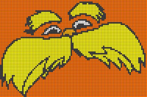 The Lorax x-stitch Picture Graphs, Perler Creations, Cartoon Disney, Quick Crochet Patterns, Pixel Crochet, Hama Beads Patterns, Stitch Cartoon, Dr Suess, Beaded Cross Stitch