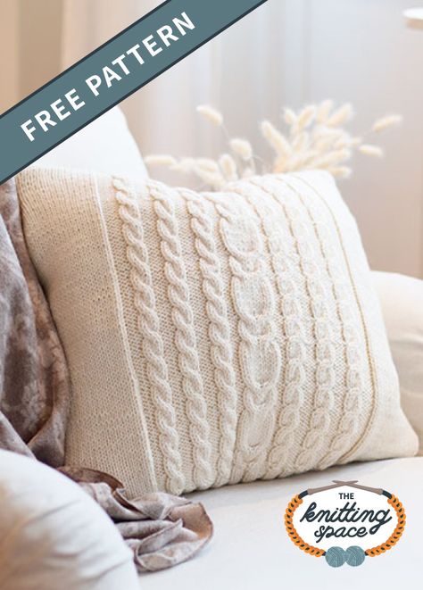 Knitted Cushion Pattern, Knitted Cushion Covers, Magazine Drops, Sky E, Cable Knitting Patterns, Moon Pillow, Knitted Cushions, Cable Knitting, Reading Pillow