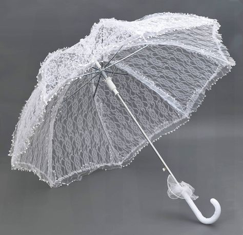 Victorian Umbrella Aesthetic, Gothic Umbrella Victorian, Lace Parasol Aesthetic, Fancy Umbrella, Princess Closet, 1890s Parasol, Lace Umbrella, Lace Parasol, White Umbrella