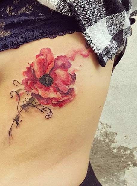 55 Insanely Beautiful Watercolor Tattoos For Women Watercolor Poppy Tattoo, Watercolor Tattoo Ideas, Wörter Tattoos, Kunst Tattoos, Watercolor Tattoo Flower, Special Tattoos, Poppies Tattoo, Tattoo Ideas For Women, Trendy Tattoos