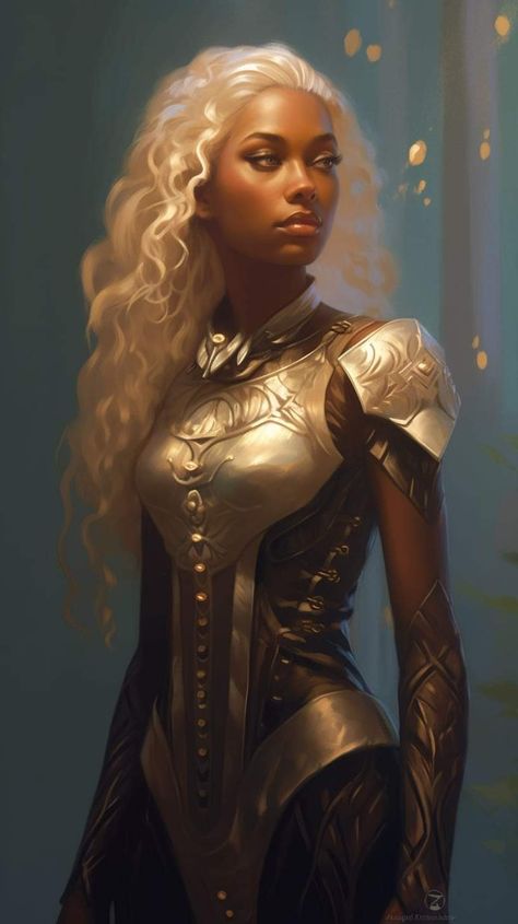 Black Greek Goddess, Female Wizard, African Superhero, Woman In Gold, Black Goddess, Goddess Energy, Black Love Art, Art Characters, Black Women Art