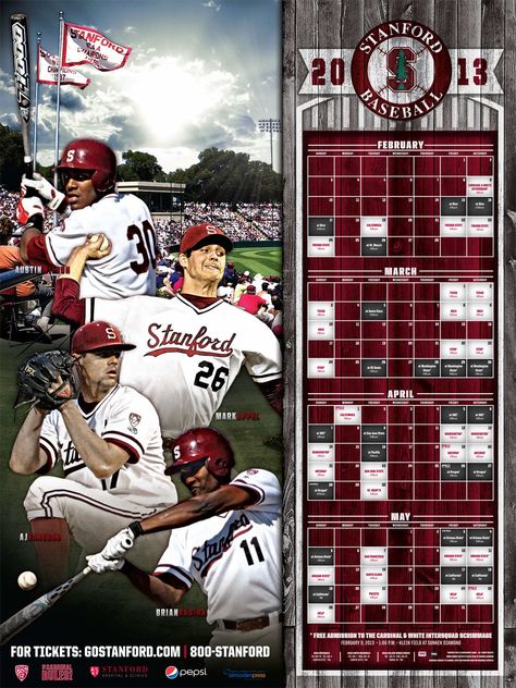 2013 Stanford Baseball Poster Schedule Inspiration, Sports Schedule, Baseball Schedule, Baseball Graphics, Schedule Poster, Best Posters, Sports Media, Poster Inspiration, Baseball Posters