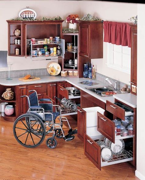 17 Features For A Sensory-Friendly, Therapeutic Kitchen - Friendship Circle - Special Needs Blog Accessible House, Accessible Kitchen, Wheelchair Friendly, Organization Products, Diy Interior, Wheelchair, Dream Kitchen, A Kitchen, Kitchen Organization