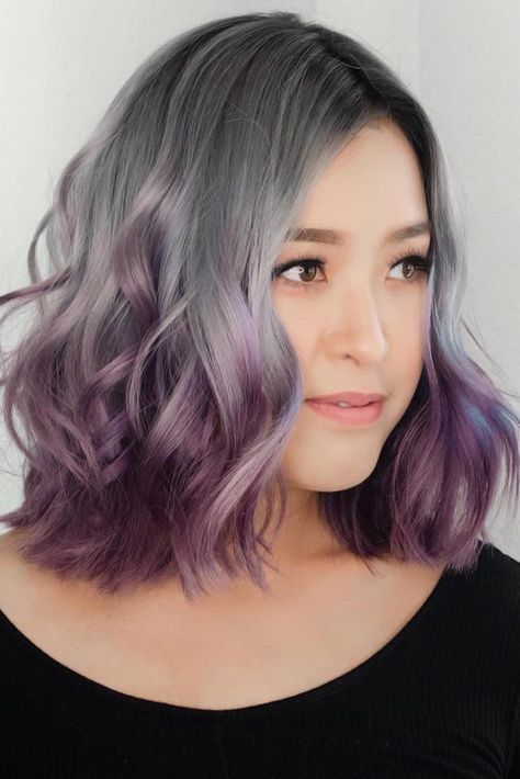 Ombre Hair Styles, Dark Purple Hair Color, Wavy Layered Hair, Brown Ombre Hair Color, Classy Hair, Best Ombre Hair, Dark Purple Hair, Short Ombre, Short Ombre Hair