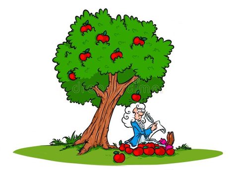 Newton idea law of gravity apple tree. Amazing opening cartoon illustration , #Affiliate, #gravity, #apple, #law, #Newton, #idea #ad Newton Drawing, Newton Gravity, Under A Tree, Isaac Newton, Creative Icon, Tree Drawing, Apple Tree, Icons Design, Cartoon Illustration