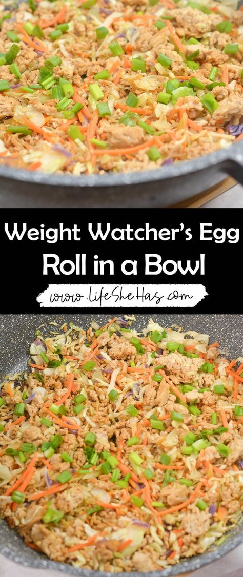 Egg Roll Wrapper Recipes, Egg Roll Wrapper, Weight Watchers Meal Plans, Egg Roll In A Bowl, Salad Rolls, Weight Watchers Chicken, Weight Watchers Recipes, Weight Watcher Dinners, Low Cal Recipes