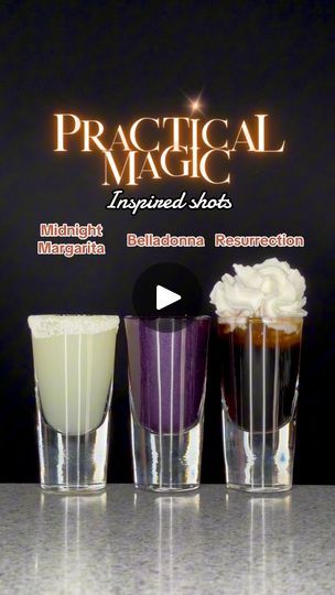 6.9K views · 211 reactions | PRACTICAL MAGIC INSPIRED SHOTS ✨ #practicalmagic #shots #cocktails over 18s only. | McFly's Practical Magic Themed Party, Magic Party, Practical Magic, 1k Views, Themed Party, Queen, Drinks, Halloween