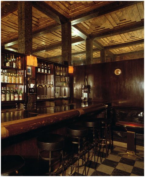 Loos American Bar in Vienna. American Bar Aesthetic, Vienna Bars, New Orleans Bars, American Bar, American Bars, Home Pub, Interior Spaces, Vienna, Room Inspiration