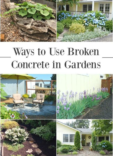 Broken Pavers Ideas, Recycled Concrete Ideas, Broken Concrete Ideas, Broken Concrete Walkway, Broken Brick Ideas, Broken Concrete Patio, Stepping Stones Garden, Garden Slabs, Brick Ideas