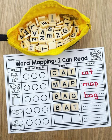 Word Mapping, Homeschool Preschool Activities, Kindergarten Ideas, Homeschool Learning, Literacy Center, Teaching Phonics, Kindergarten Learning, Classroom Printables, Homeschool Activities