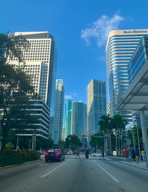 Downtown Miami, Miami, Fl Miami Street Photography, Mami Wallpaper, Nyc Background, Downtown Pictures, Miami Street, Miami Aesthetic, Miami Vibes, Florida Aesthetic, Miami Photography