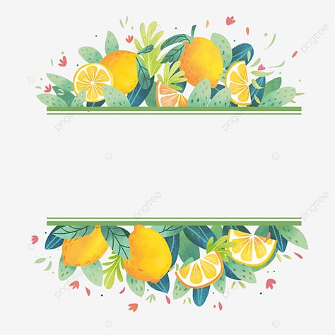 Lemon Border Design, White Square Frame, Leaf Png, Lemon Watercolor, Watercolor Border, Borders Free, Border Png, Simple Borders, Pastel Watercolor