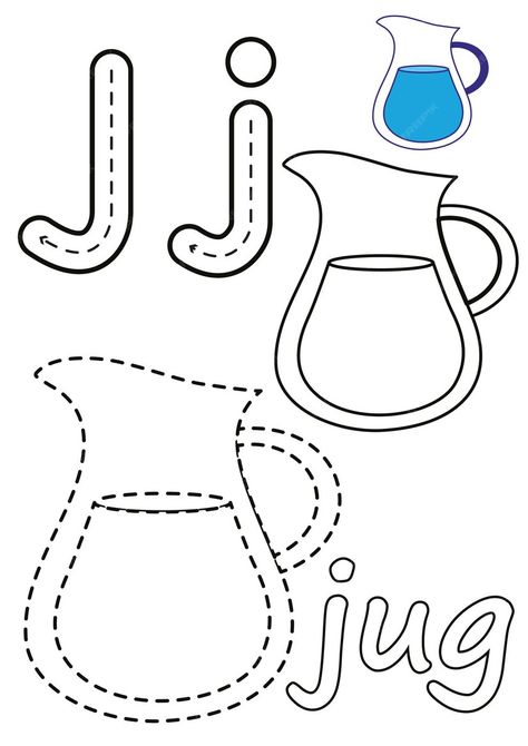 Premium Vector | Coloring pages of jug and the letter j suitable for use in children's coloring books Vector Coloring Pages, Letter J Activities, The Letter J, Outline Images, Letter J, Vector Photo, Cute Cartoon Wallpapers, Cartoon Wallpaper, Adobe Stock