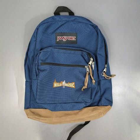 JanSport Leather Bottom School Backpack Navy Blue Organizer Pockets Originals Patch Embroidery, School Backpack, School Backpacks, Fox, Navy Blue, Backpacks, Embroidery, Navy, The Originals