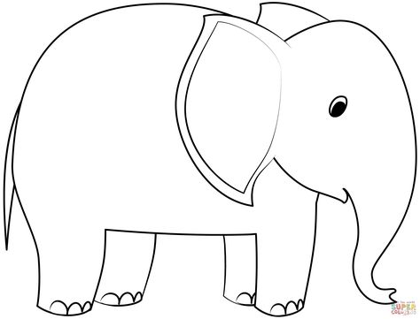 Elephant Template, Elephant Outline, Elephant Coloring, Elephant Printable, Template Free Printable, Elephant Coloring Page, Animal Templates, Make A Presentation, Cartoon Elephant