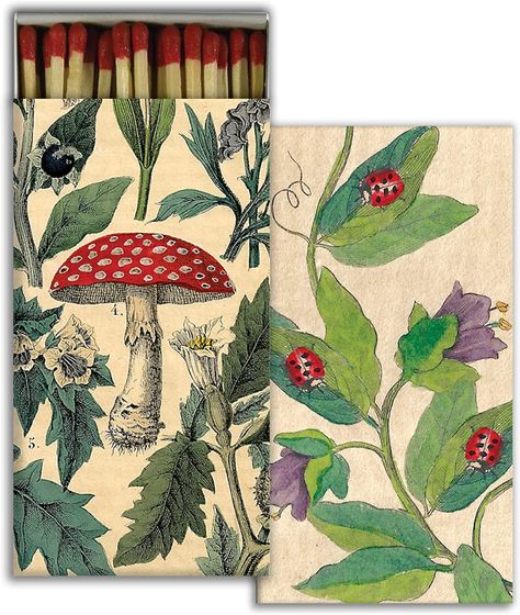 Amazon.com: HomArt - Match Box Set of 2 - Dots in The Garden : Health & Household Decorative Matches, Long Matches, Garden Mushrooms, Plant Book, Safety Matches, Match Box, Host Gifts, Match Making, Hostess Gifts