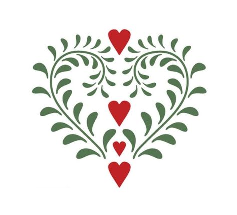 Tree Slice, Arte Folk, Folk Art Flowers, Scandinavian Folk Art, Heart Svg, Valentine Wedding, Tole Painting, Folk Art Painting, Scandinavian Christmas